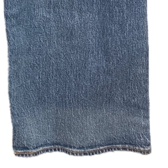 Levis 501 Button Fly Jeans Mens W44 L32 Blue Denim Straight Leg Classic Med Wash - Picture 12 of 16